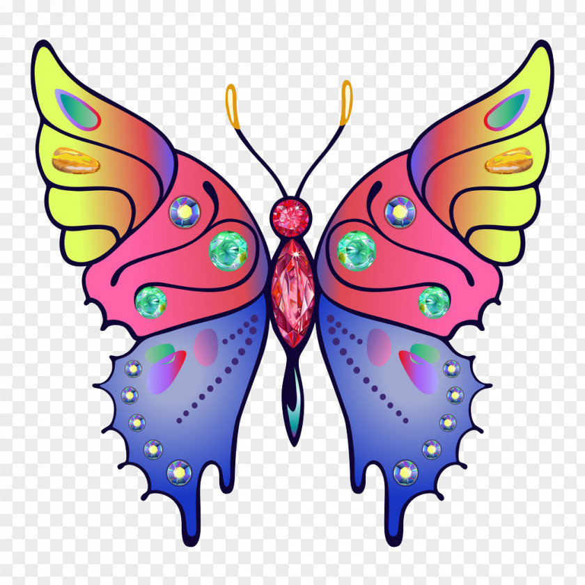 Rhinestone Colorful Butterfly Royalty-free Photography Clip Art PNG