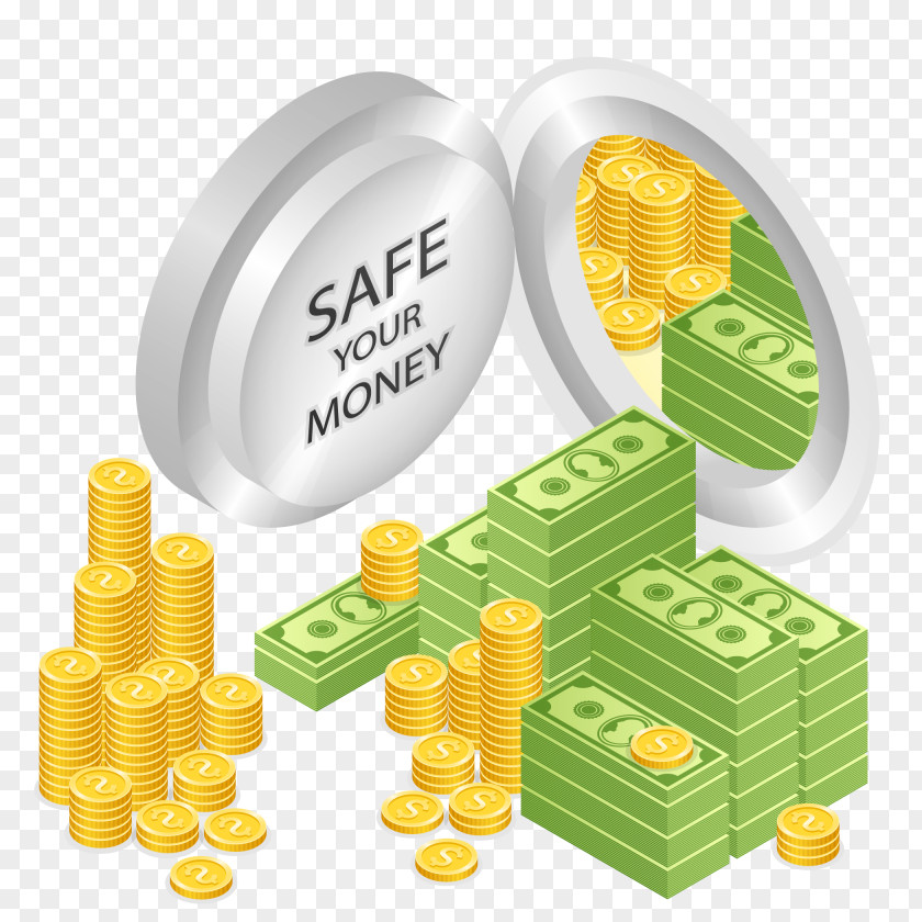 Vector Safes And Money Safe Deposit Box Banknote Piggy Bank PNG