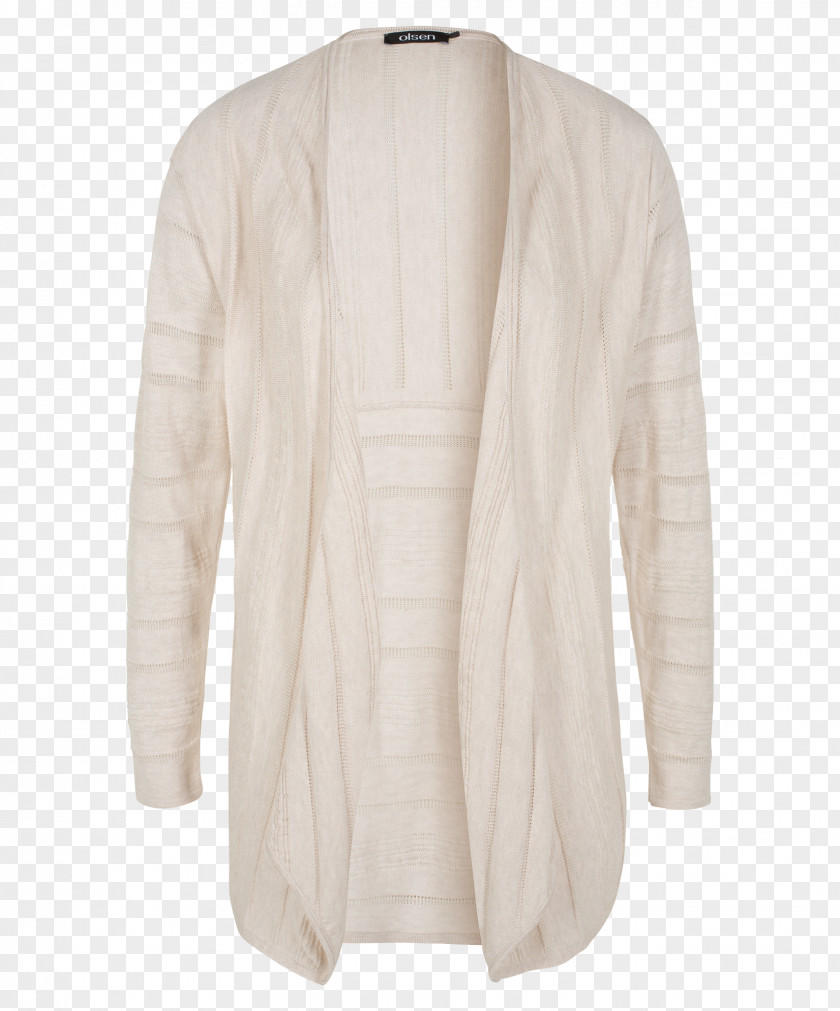 Hollowed Out Pattern Cardigan Beige PNG