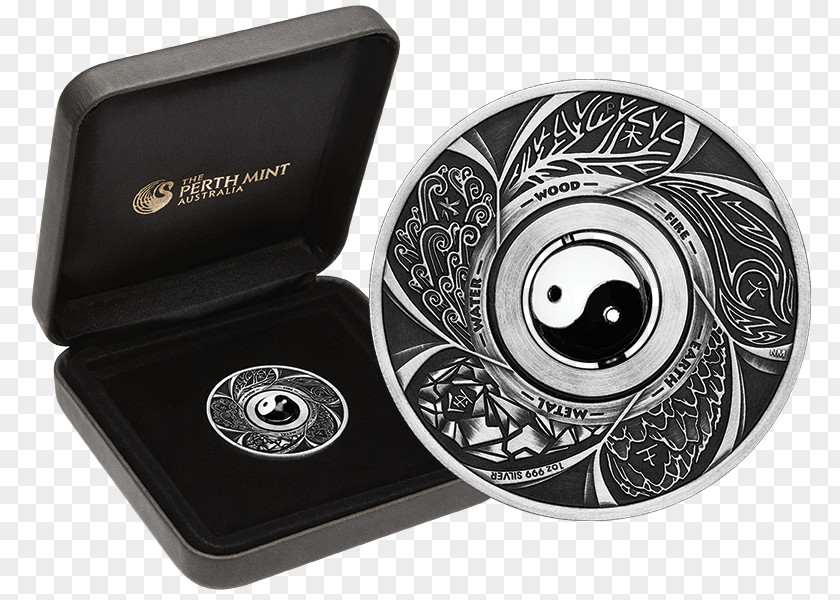 Coin Rotate Perth Mint Silver Yin And Yang Ounce PNG
