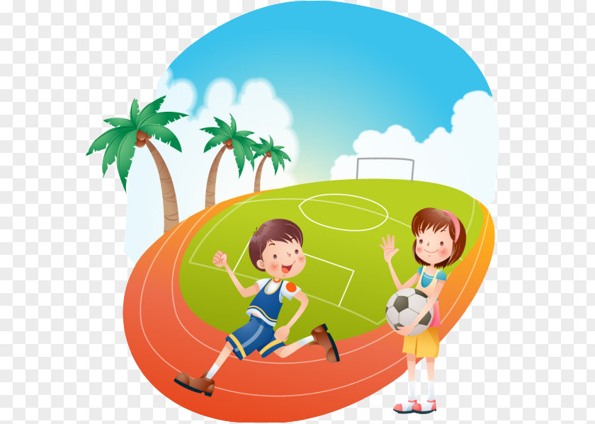 Happy Sport Schoolyard Cartoon PNG