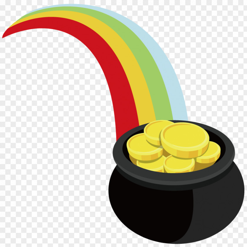 Vector Painted Gold Jar Coin Clip Art PNG