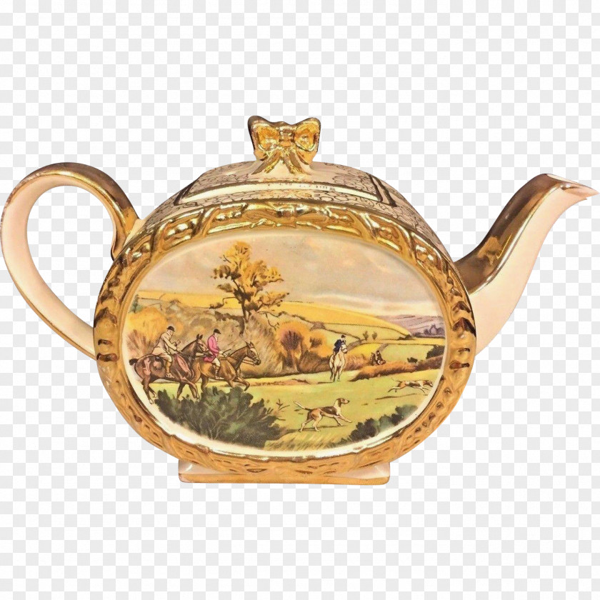 Antique Teapot Porcelain Ceramic Pottery Banko Ware PNG