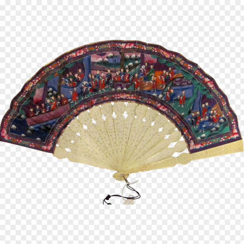 Antique Hand Fan Point De Gaze Clothing Accessories Lace PNG