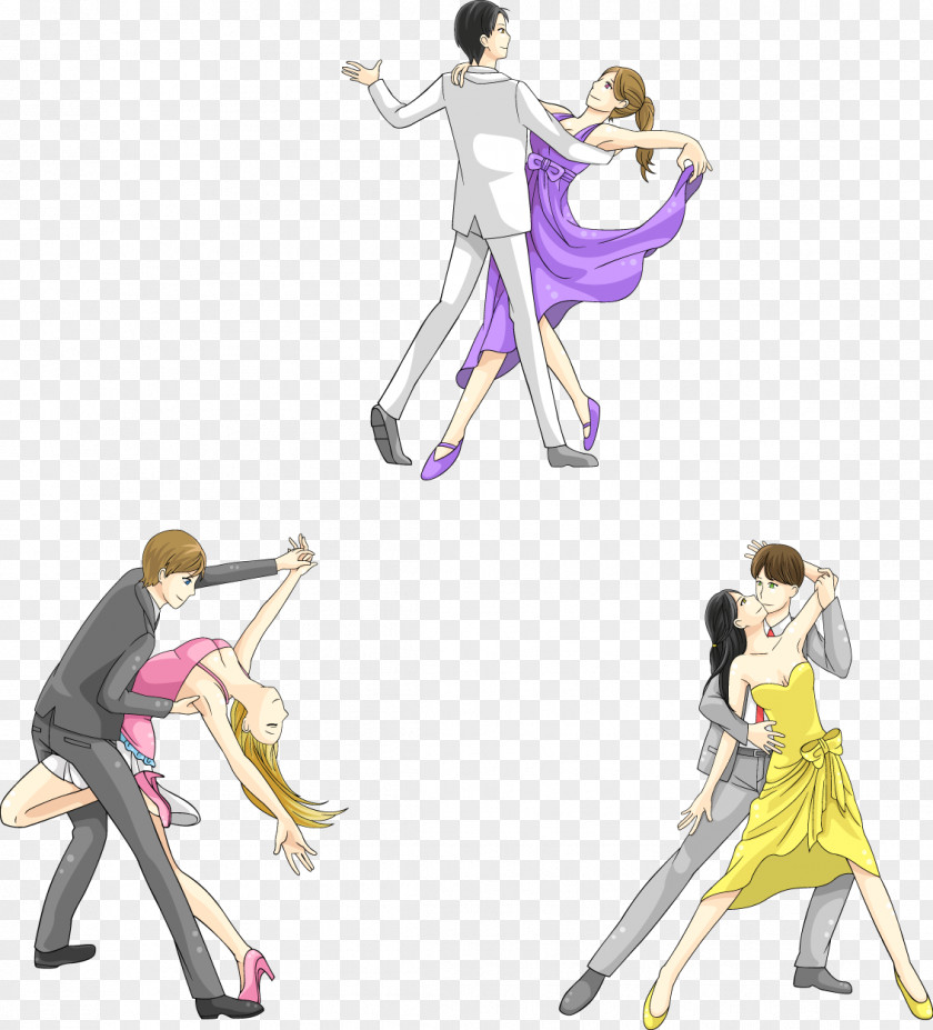 Couple Dance Character Cartoon PNG