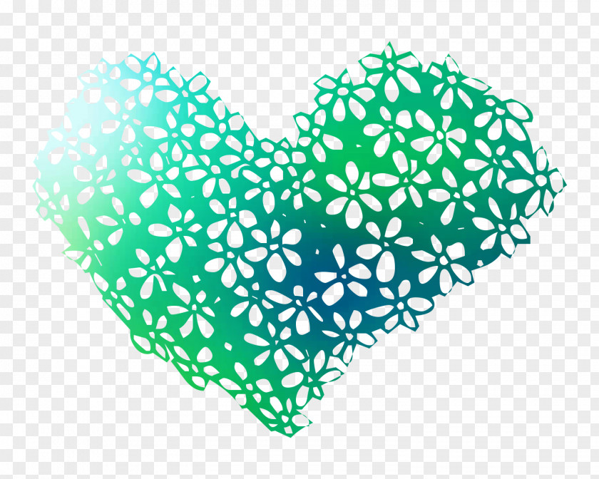 Green Leaf Heart Product Line PNG