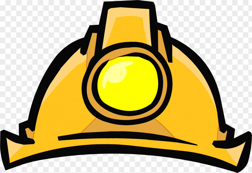 Hard Hat Yellow Watercolor Background PNG