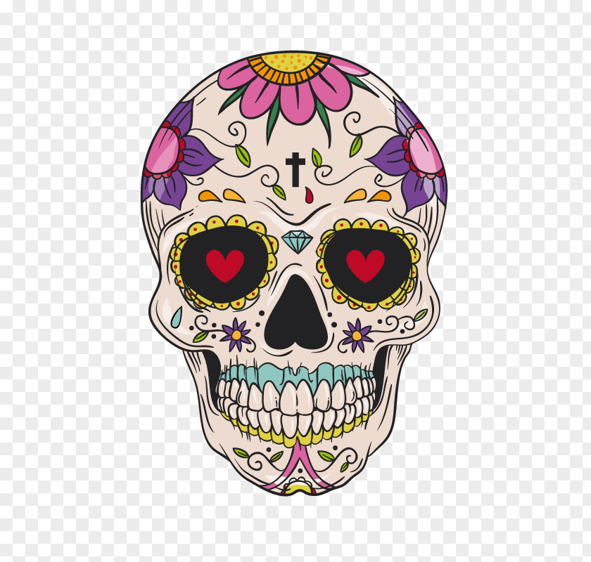 Skull With Pattern Calavera Mexican Cuisine Drawing Idea And Crossbones PNG