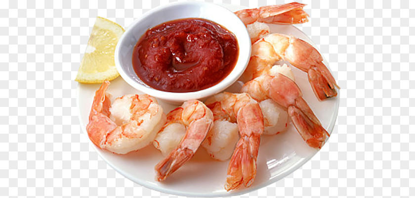 Lemon Sauce Boiled Shrimp Prawn Cocktail Food PNG