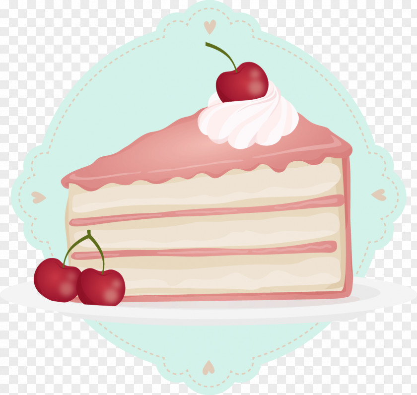 Vector Hand-painted Cherry Cake Birthday Wish Happy To You Greeting Card PNG