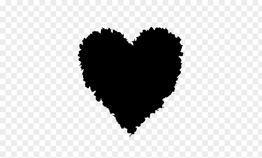 M Heart Leaf Font M-095 Black & White PNG