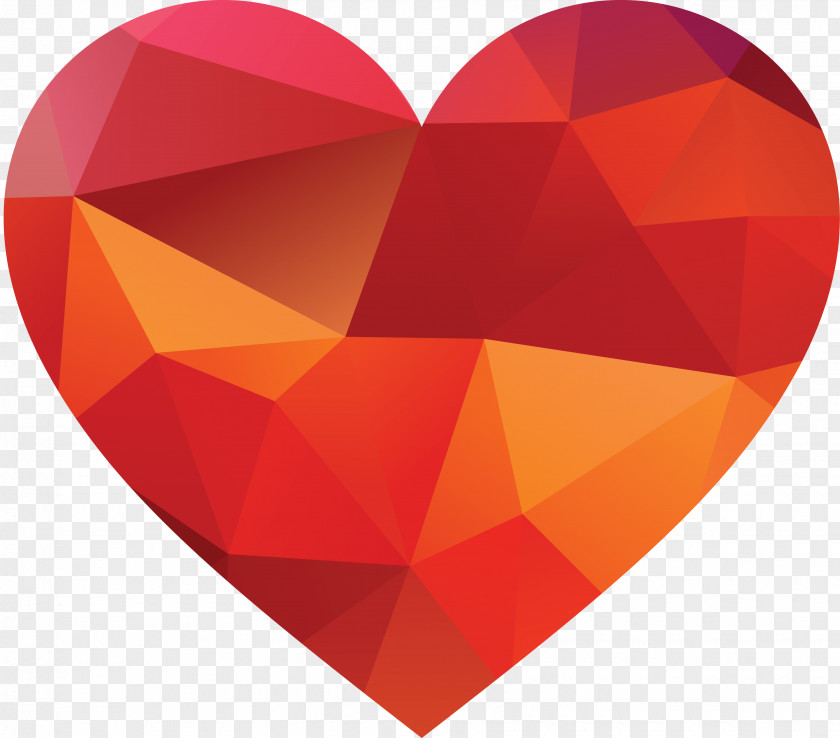 Crystal Heart, Red Heart PNG