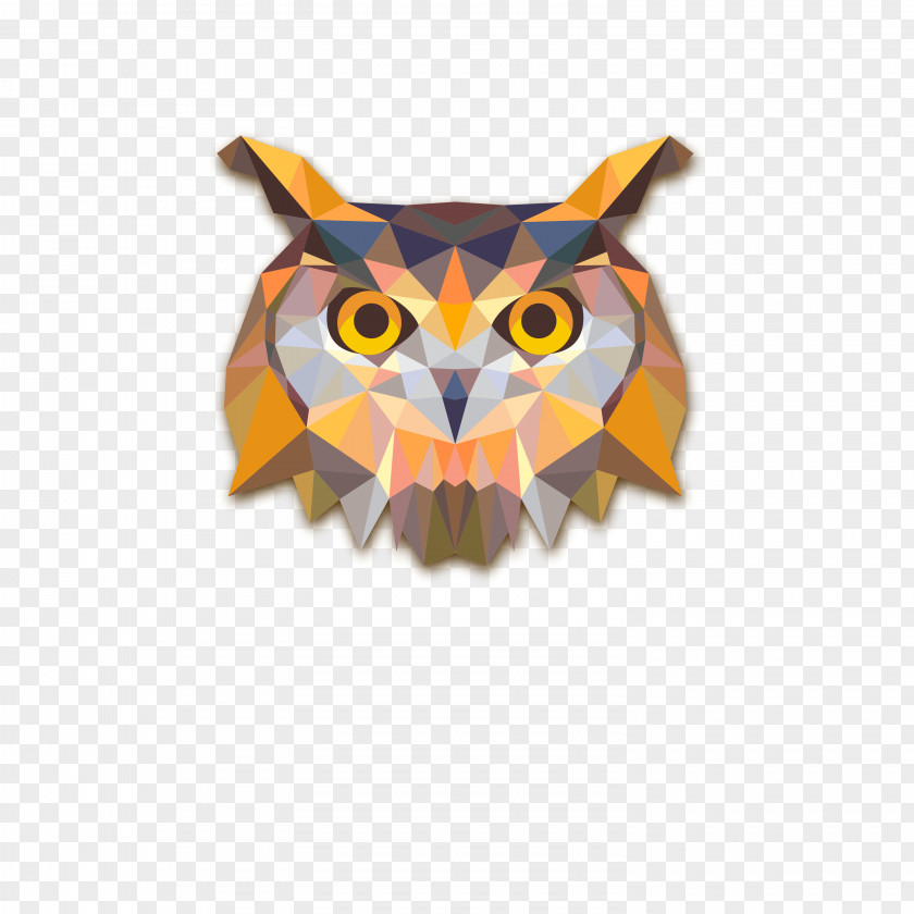 Owl Sticker Geometry Wall Decal PNG
