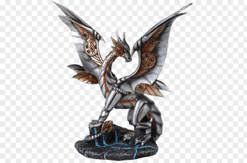 Dragon Steampunk Statue Sculpture Figurine PNG