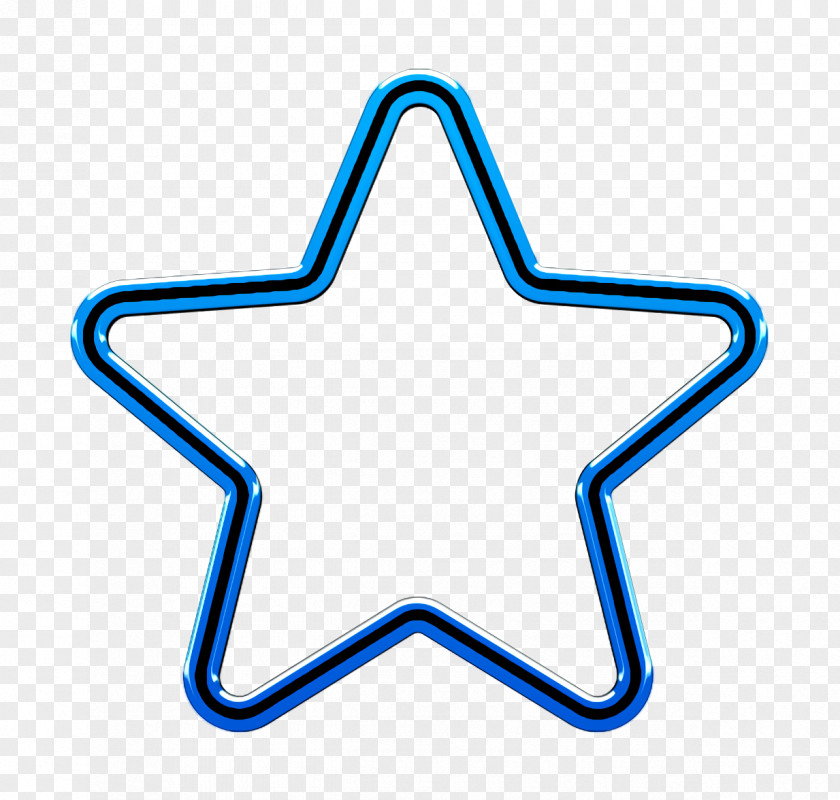 Electric Blue Star Icon Interface Assets Signs PNG