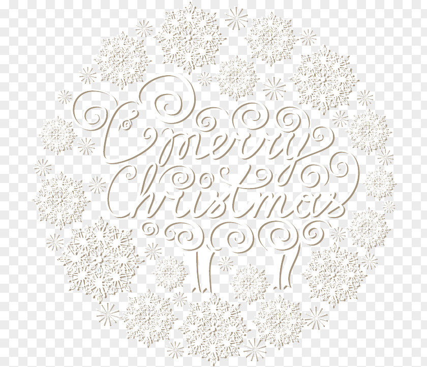 Hand-painted Flower Pattern Silver Snowflakes White Clip Art PNG