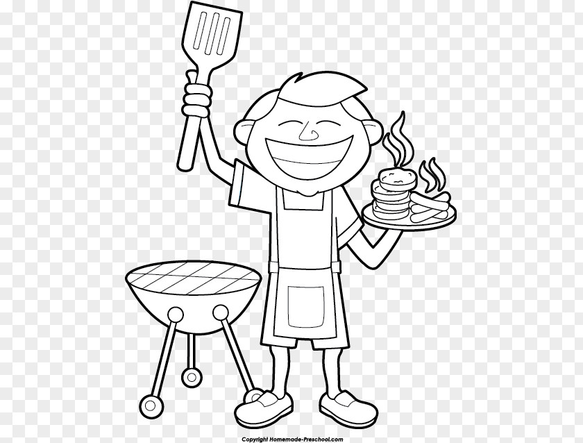 Bbq Border Cliparts Black And White Line Art Clip PNG