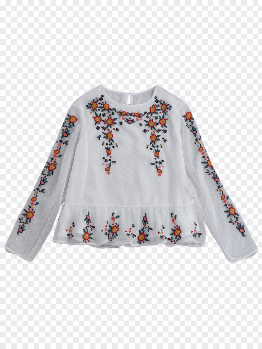Decorative Artificial Flowers Sleeve Blouse T-shirt Ruffle Dress PNG