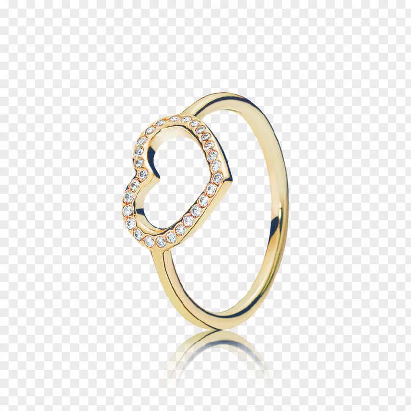 Pandora Eternity Ring Cubic Zirconia Gold PNG