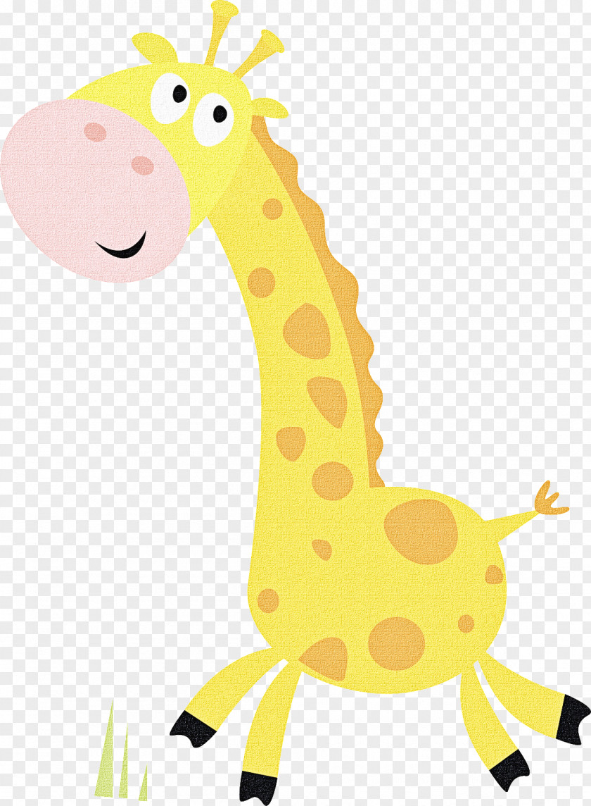 Terrestrial Animal Figure Giraffe Giraffidae Clip Art Cartoon Yellow PNG