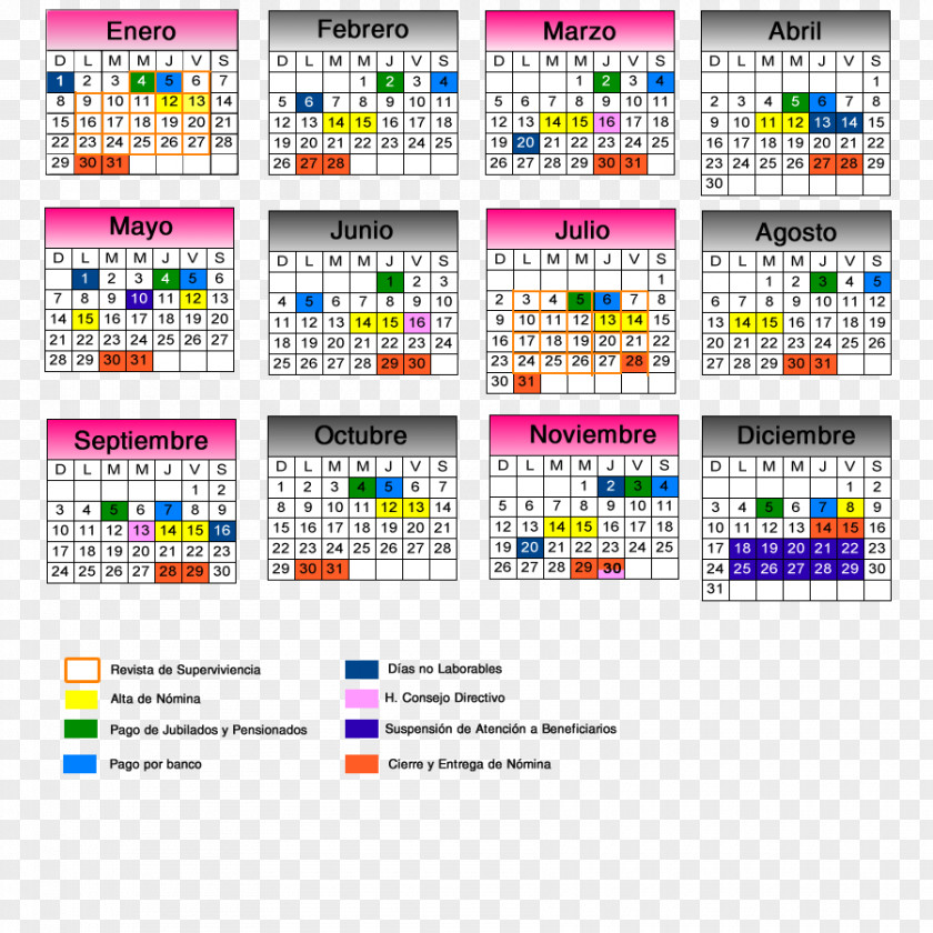 Calendario 2018 Laboral 0 Caprepol 1 PNG
