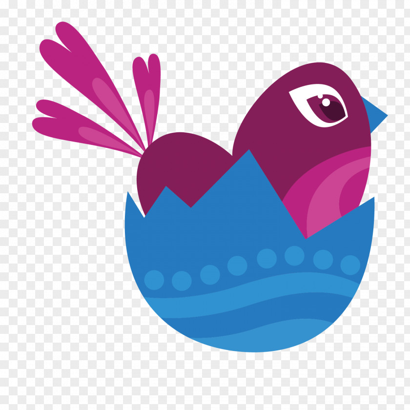 Vector Blue Egg Shell Red Birdie Bird Easter Eggshell Illustration PNG