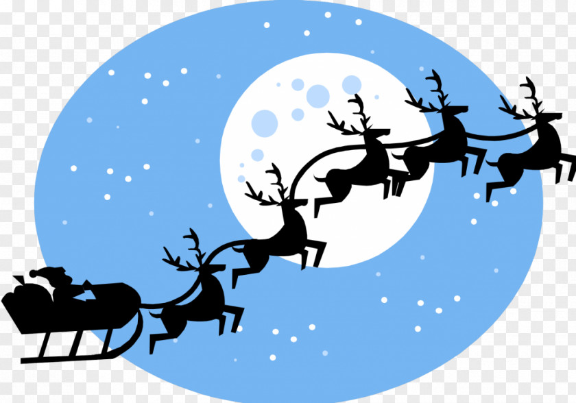 Ewe Silhouette Png Santa Claus Claus's Reindeer Christmas Day Rudolph PNG