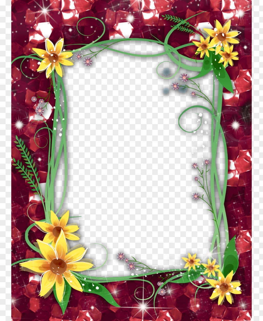 Red Flower Frame Transparent Image Picture Clip Art PNG