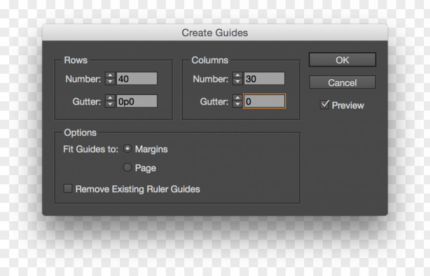 Adobe InDesign Printing Page Grid PNG