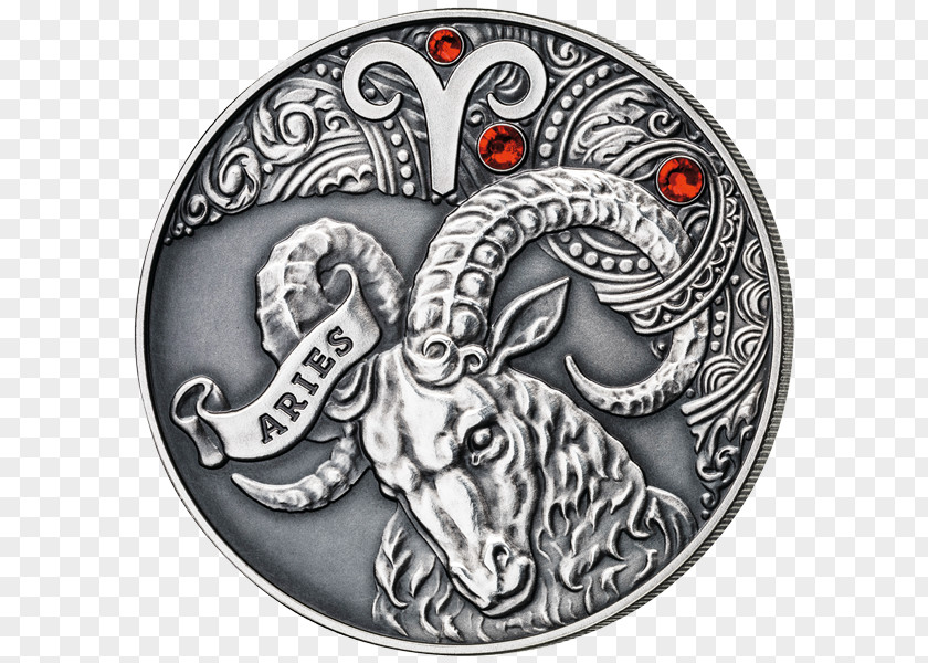 Aries Coin Silver Zodiac Numismatics PNG