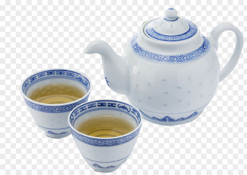 Chinese Style Tea Set Green White Oolong Flowering PNG