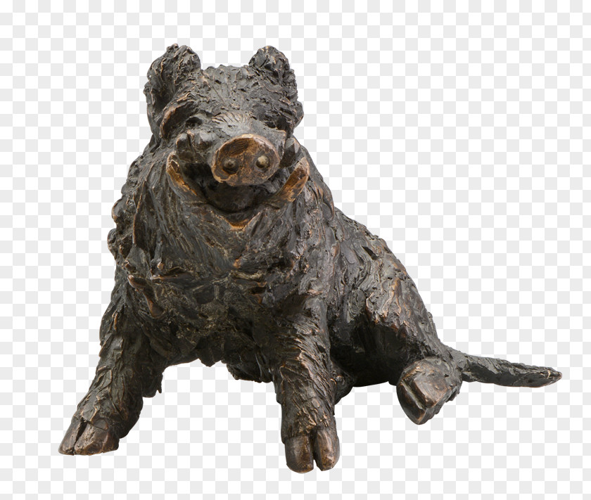 Boar Sitzender Keiler Wild Bronze Sculpture Art PNG