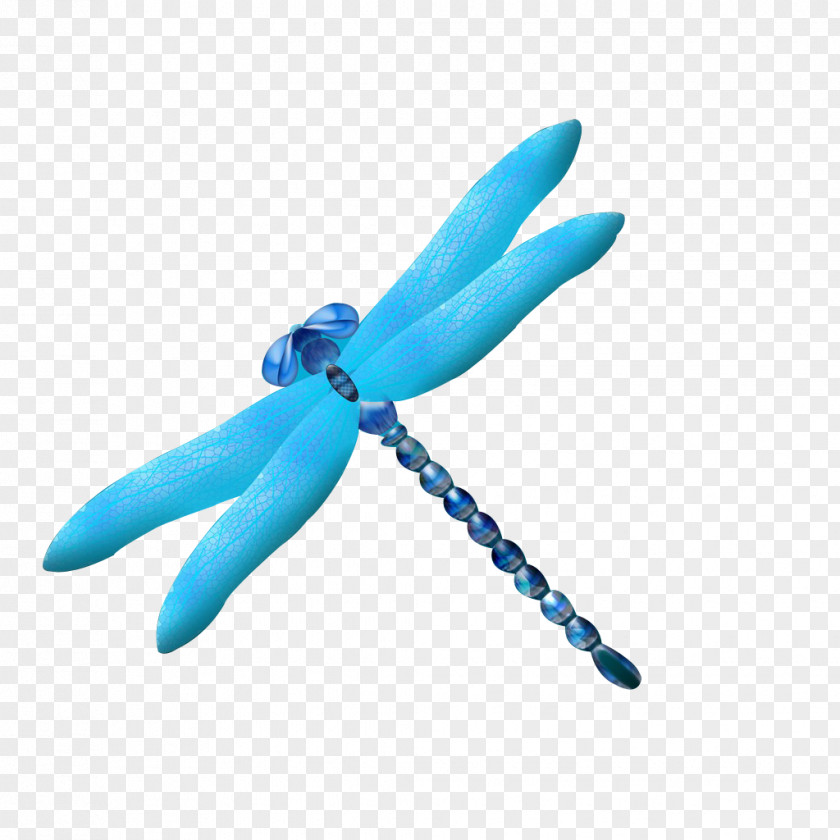 Glowing Blue Dragonfly Icon PNG