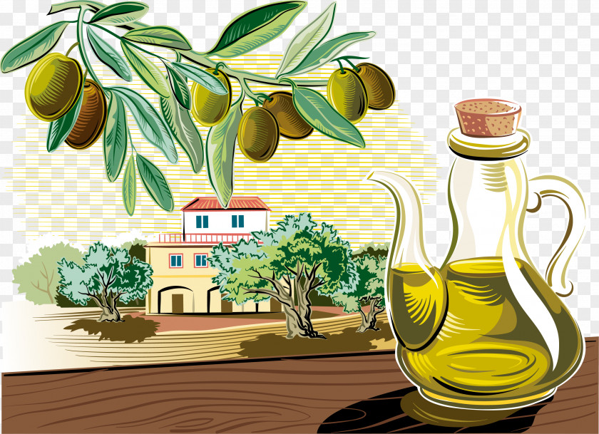 Yellow Fresh Olive Oil Mediterranean Cuisine Illustration PNG