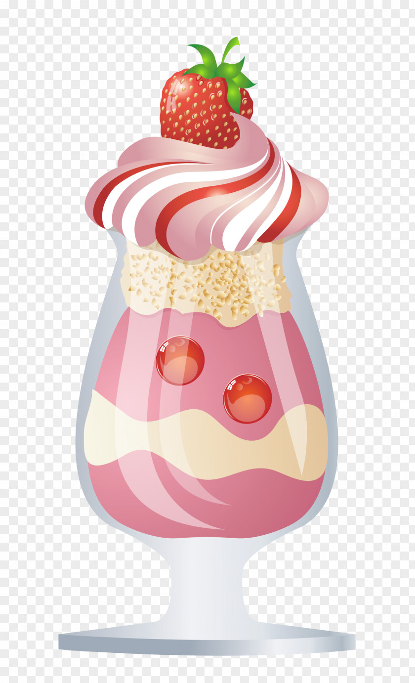 1 Scoop Sundae Cliparts Strawberry Ice Cream Milkshake PNG