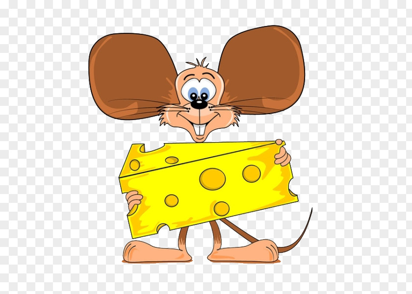 Mouse Holding Cheese Submarine Sandwich Cartoon PNG