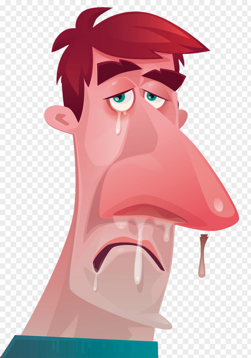 Severe Cold Man Illustration Common Nose Sneeze PNG