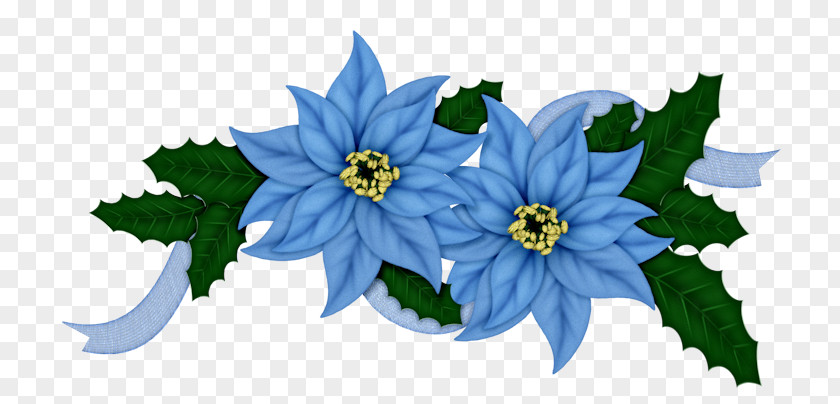 Flores Azules Blue Christmas Cut Flowers Clip Art PNG