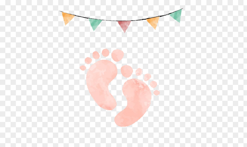 Bunting Creative Pink Footprints Clip Art PNG