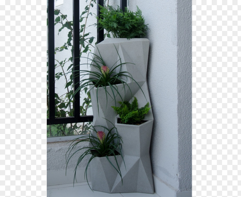 Flowerpot Garden Window Box Concrete Cachepot PNG