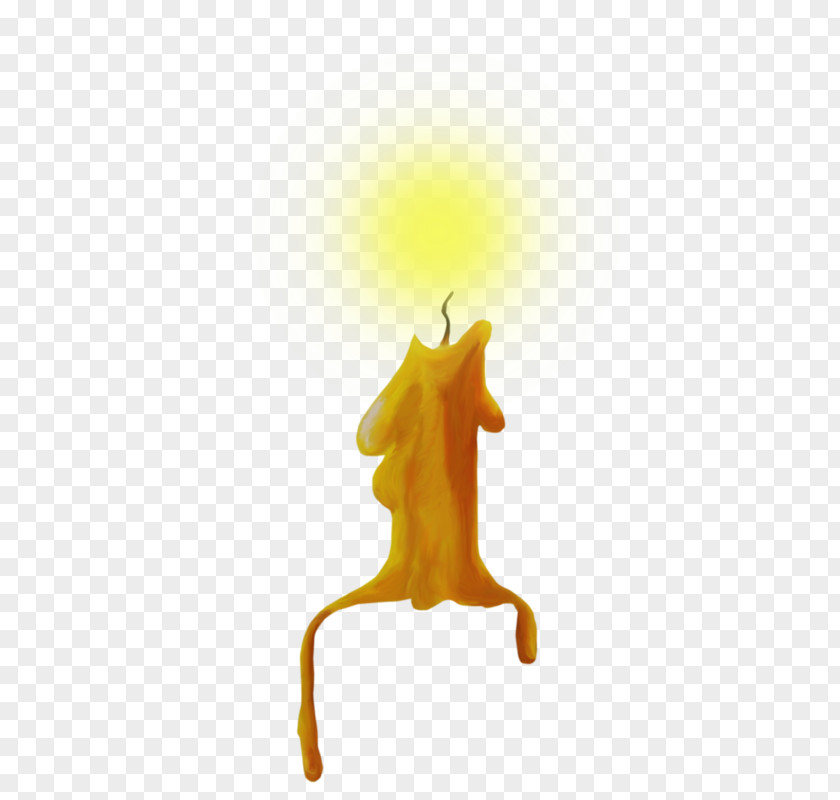 Painted Yellow Candle Light Illustration PNG