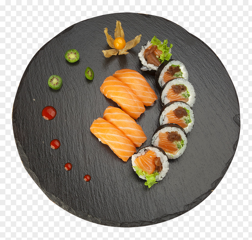 Plate California Roll Sashimi Sushi Platter PNG