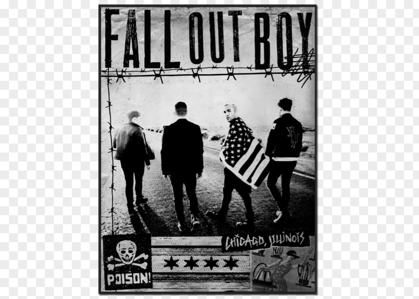 T-shirt Fall Out Boy American Beauty/American Psycho Tour Folie à Deux Mania PNG