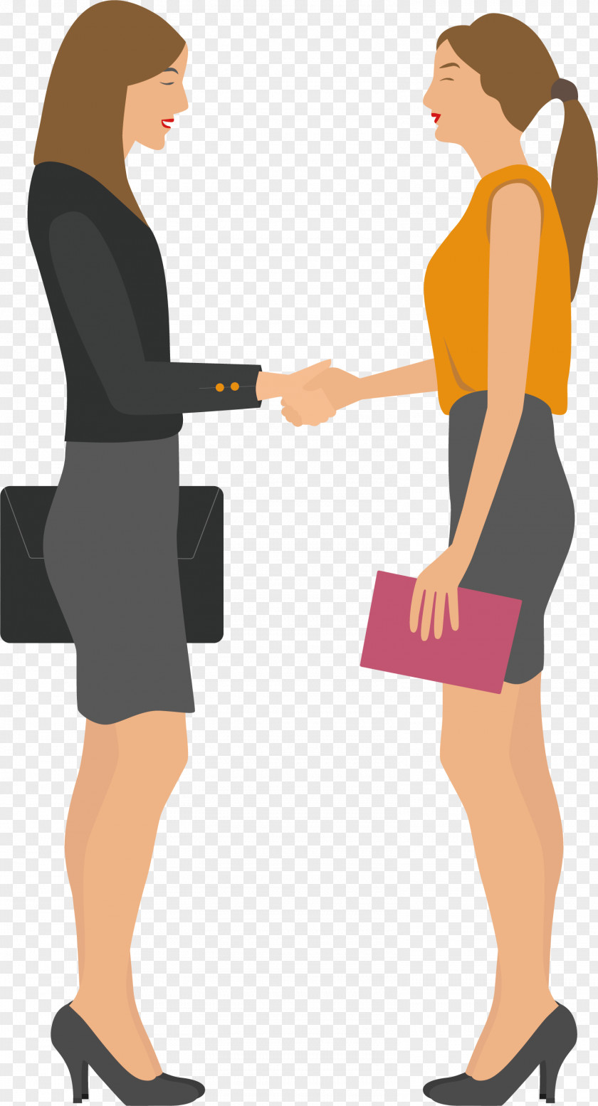 Vector Painted Handshake Woman High-heeled Footwear Icon PNG