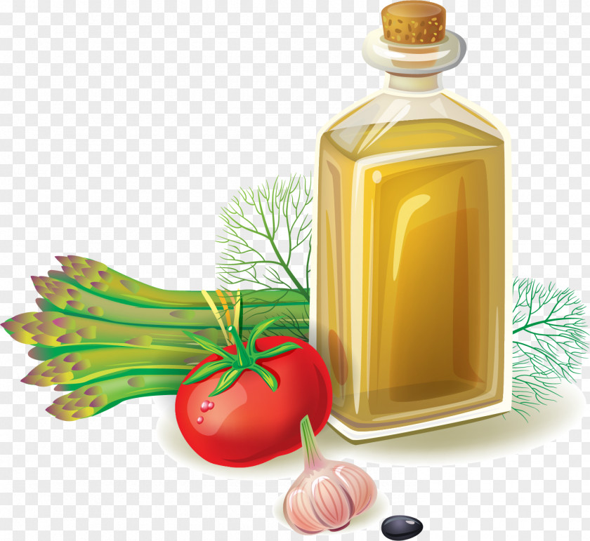 Vector Painted Olive Oil Vegetable Cooking PNG