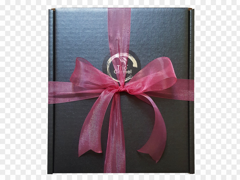 Gift Box Black Ribbon Pink M PNG