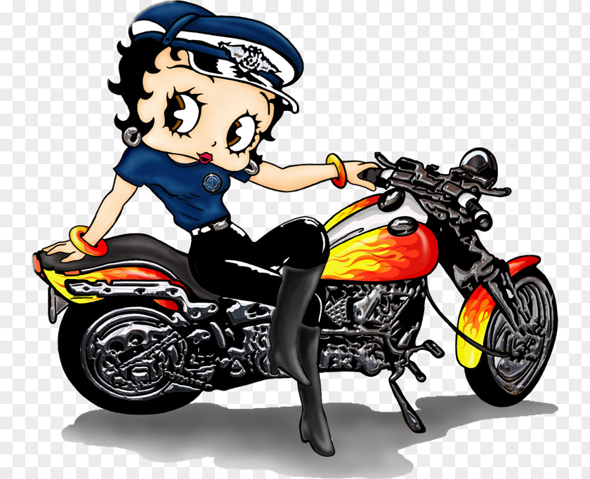 Motocicle Betty Boop Minnie Mouse Daisy Duck Popeye Olive Oyl PNG