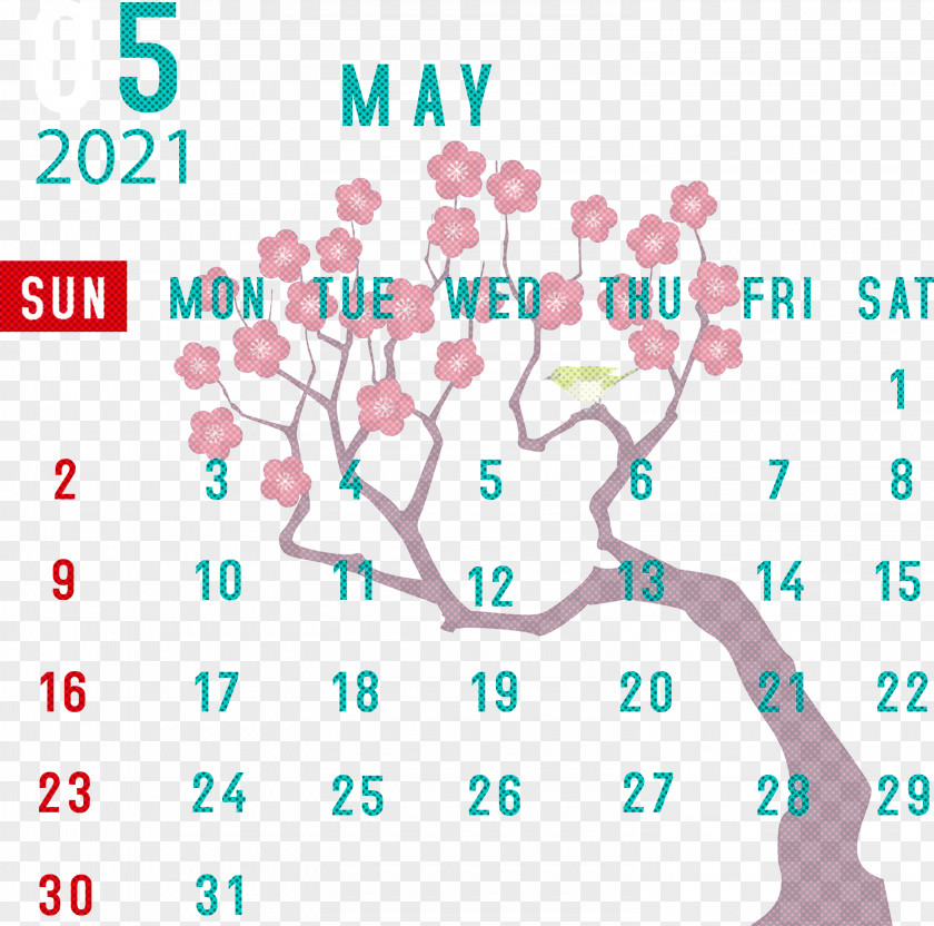 May 2021 Calendar PNG