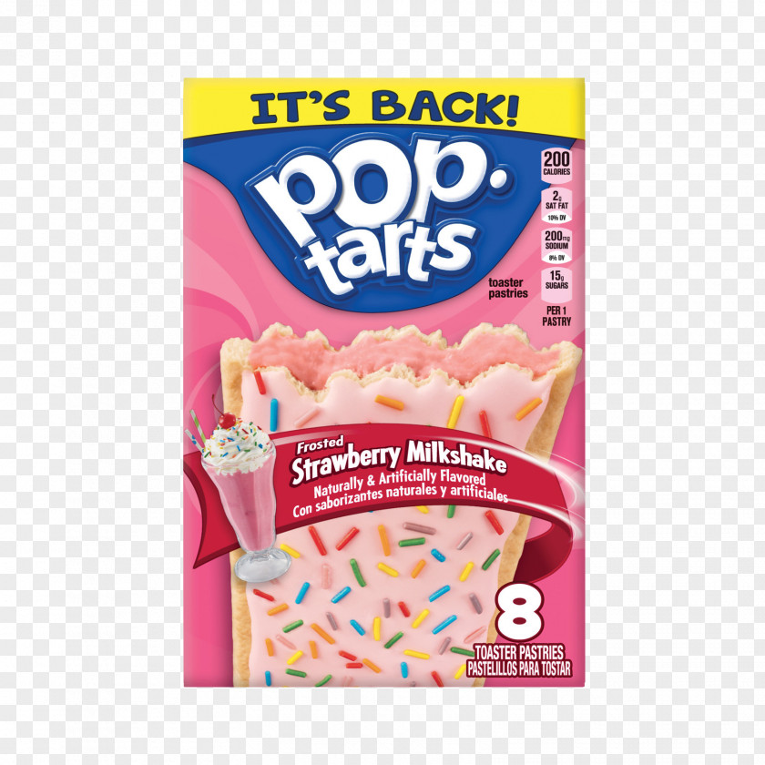 Milk Kellogg's Pop-Tarts Ice Cream Shoppe Frosted Strawberry Milkshake Toaster Pastries Pastry Frosting & Icing PNG