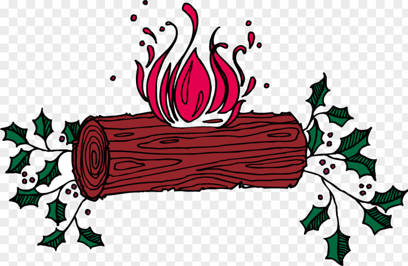 A Wooden Stake Flame Vector Yule Log Christmas Winter Solstice Clip Art PNG